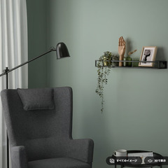 【IKEA】ウォールシェルフ 壁収納 スチール製 ブラック 壁掛け棚 LINDÅSEN リンドーセンの画像