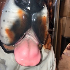 セントバーナード 置物 陶器製 高さ90cm/横40cmの画像