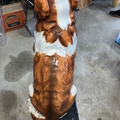 セントバーナード 置物 陶器製 高さ90cm/横40cmの画像