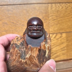 達磨 木彫り 木彫 彫刻 木製 置物 彫刻品 縁起物の画像