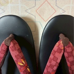 和装用草履　和装小物　黒　箱つき 草履 和装小物 黒 赤の画像