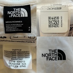 製品タグ付き未使用品ノースフェイスTHE NORTH FACEメンズTシャツホワイト白ロゴ男性用紳士服肩幅　約43センチ 袖丈　約22センチ 身幅　約46センチ 着丈　約68.5センチの画像