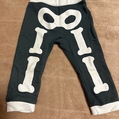 90サイズ スティッチ 骨デザイン セットアップ グレー／耳付きフードの画像