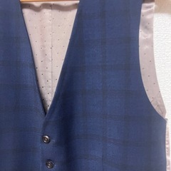 difference ベスト　スリーピーススーツ　チェック　ネイビーの画像