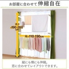 アイリスオーヤマ　省スペース✨物干し竿　コンパクトの画像