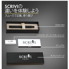 ❤️新品未使用❤️SCRIVI PENS - ブラック万年筆 | 極細ペン先 | 万年筆セット インクカートリッジ付き高級詰め替え万年筆 | スムーズな筆記、スケッチ、カリグラフィーに最適な万年筆の画像