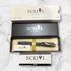 ❤️新品未使用❤️SCRIVI PENS - ブラック万年筆 | 極細ペン先 | 万年筆セット インクカートリッジ付き高級詰め替え万年筆 | スムーズな筆記、スケッチ、カリグラフィーに最適な万年筆の画像