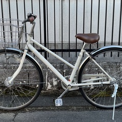 ＜整備済＞シティサイクル・27インチ自転車・内装3段変速・鍵付き ホワイト LEDオートライト・パンク無料修理券付の画像