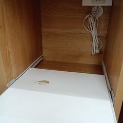 リユースのサカイ栃木店★ジモティ割あり★ NITORI 食器棚　コパン80 ライトブラウン W80×D41×H180.5 クリーニング済み TC12030の画像