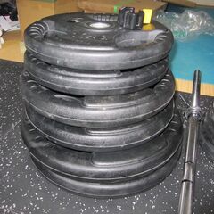 【引取限定】STEADY　１２０ｋｇバーベルセット　２００ｃｍ　２８ｍｍ　Ｅｚバー　カラーの画像