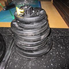 【引取限定】STEADY　１２０ｋｇバーベルセット　２００ｃｍ　２８ｍｍ　Ｅｚバー　カラーの画像