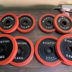 ※ シャフト　バーベルプレート　FIGHTING ROAD ファイティングロード　計15KGの画像