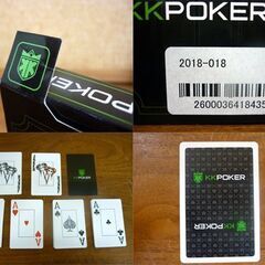 ☆KKPOKER トランプ2箱セット 黒 開封済み 緑 未開封 バッジ付き ポーカー カードゲーム プラスチック製  札幌市 豊平区 平岸店の画像