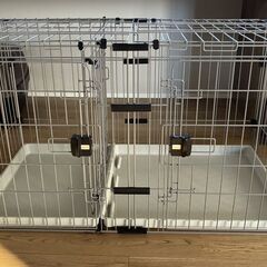 ペットケージ　トイレトレー付き　ペティオ アドメイト ヴィラフォート 2ルームパピーサークルの画像