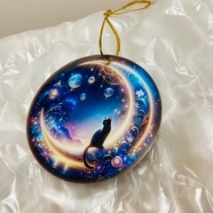 お取引先決まりました✴︎猫と月のオーナメントセットの画像