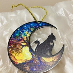 お取引先決まりました✴︎猫と月のオーナメントセットの画像