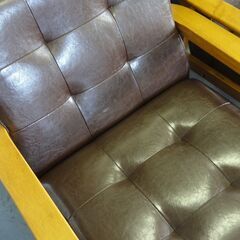 T-062 リサイクル 合皮 1人用ソファー 座面高38cmの画像
