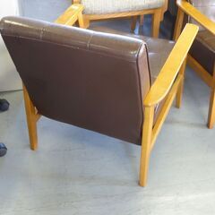 T-062 リサイクル 合皮 1人用ソファー 座面高38cmの画像