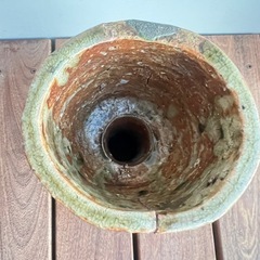 相当古い茶事用 陶製花器 杵型焼〆の画像