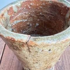 相当古い茶事用 陶製花器 杵型焼〆の画像