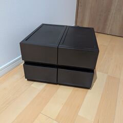 ポリプロピレン収納ケースSサイズ １段 マットブラック（１個の価格です。内容欄ご確認ください。）の画像