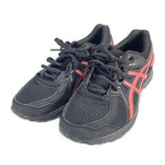 asics アシックス LADY JOG 100 2 スニーカー 合成繊維 ブラック メンズ【古着】【中古】の画像