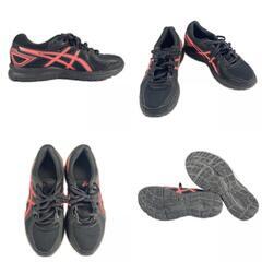 asics アシックス LADY JOG 100 2 スニーカー 合成繊維 ブラック メンズ【古着】【中古】の画像