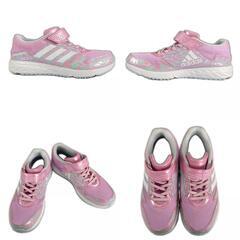 adidas アディダス FAITO EL K カモフラージュ スニーカー 合成皮革 ピンク レディース 24【古着】【中古】の画像