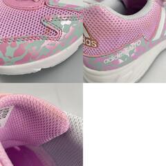 adidas アディダス FAITO EL K カモフラージュ スニーカー 合成皮革 ピンク レディース 24【古着】【中古】の画像