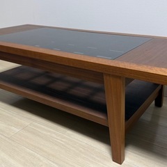 ガラス天板ローテーブルの画像