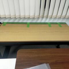 事務用の机 オーク×ブラック W140×D60×H72cmの画像