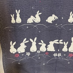 お月見うさぎの暖簾(カットなし)日本製
の画像