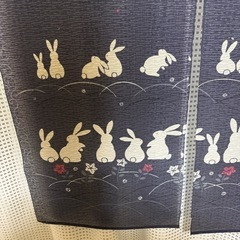 お月見うさぎの暖簾(カットあり)日本製の画像