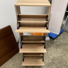 IKEA BISSA  オーク　シューズボックス　3段　シューズラック　　の画像