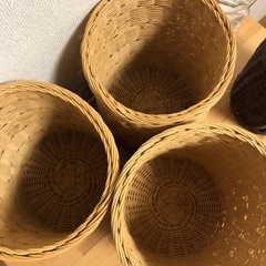藤ラタン　カゴ　バスケット4個の画像