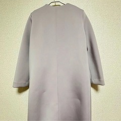 DRESKIP Vネック ロングコート　M ピンクグレーの画像