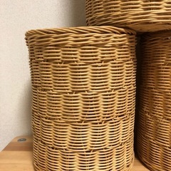 藤ラタン　カゴ　バスケット4個の画像