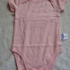 ☆pastel organic 半袖ロンパース ピンク＆白 80cm◆プレゼントにも最適の画像
