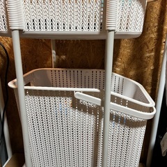 移動式洗濯カゴ2層。の画像