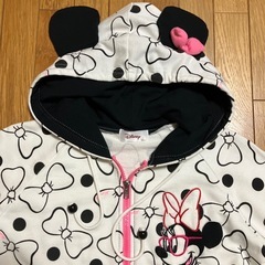 【数回使用美品】ディズニー柄ミニーマウス パーカーポケット付 胸囲79〜87cm 婦人服 レディース ティーンズの画像