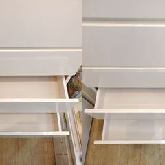 NITORI ニトリ PORTE 60TC ポルテ 9段 タワーチェスト ハイチェスト ホワイト 鏡面 参考価格55000円■横幅58.7㎝×奥行41.3㎝×高さ190.6㎝■近隣配送無料 買取帝国 朝霞店の画像