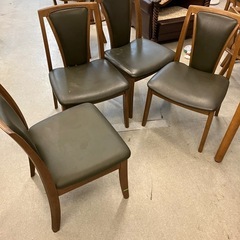 K2512-150 ダイニングテーブルセット ダークブラウン 椅子4脚付き ※バラ売り不可 キズ汚れ有りの画像