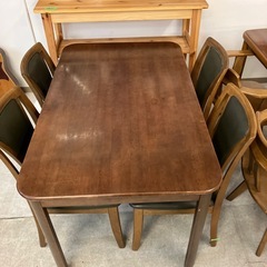 K2512-150 ダイニングテーブルセット ダークブラウン 椅子4脚付き ※バラ売り不可 キズ汚れ有りの画像