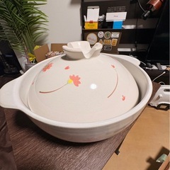 【格安】かれん華　吹きこぼれにくい土鍋9号(4〜5人用)の画像