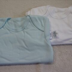 ☆ pastel organic長袖ロンパース 水色＆ホワイト 80cm◆プレゼントにも最適の画像