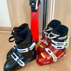 男の子 ＊ スキーセット スキー4点フルセット ＊ ノルディカ アトミック　板、ビンディング、ブーツ、ストックの画像