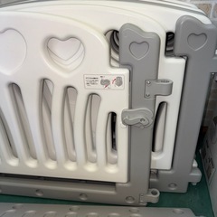 ベビーサークル 8枚セット　ホワイト＆グレーの画像