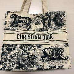 Christian Dior  ディオール　ノベルティ  トートバッグ　トワルドゥジュイ  Christian 底板あり　ブルー　　　　　の画像