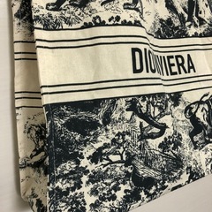 Christian Dior  ディオール　ノベルティ  トートバッグ　トワルドゥジュイ  Christian 底板あり　ブルー　　　　　の画像