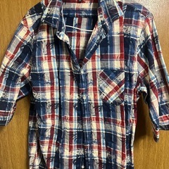 花柄しし刺繍チェックシャツの画像